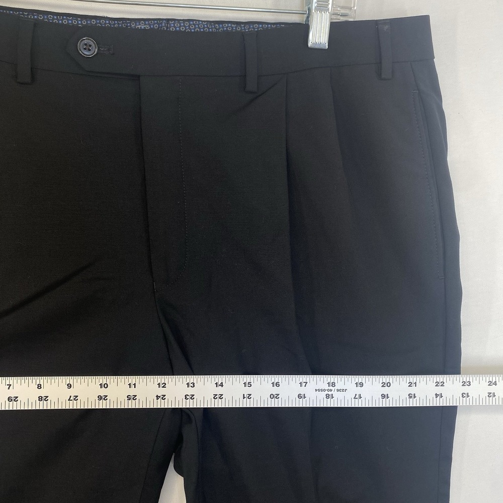 Ralph Lauren High Performance Wool Dress Pants Mens 36x27 Black Pleated Cuffed - Picture 4 of 6